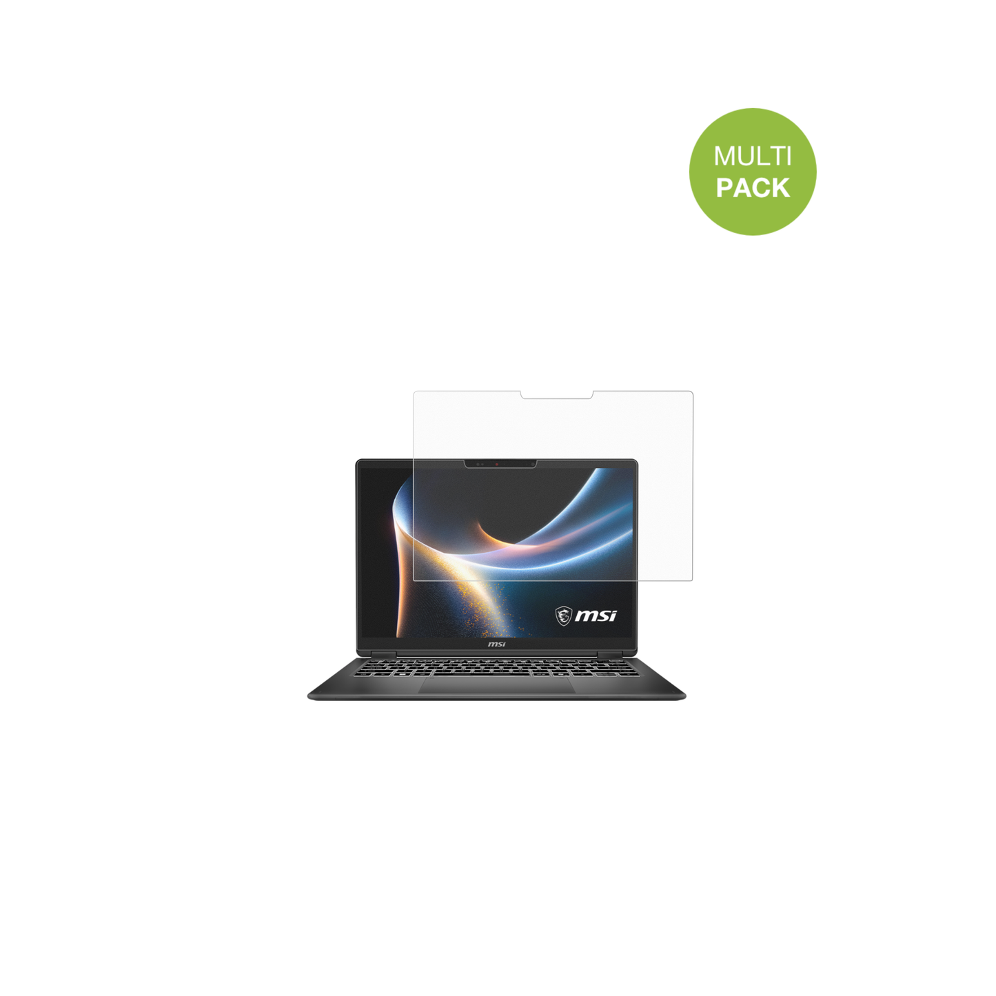 MSIPrestige 16 Flip AI Plus mit aufgebrachter dipos Displayschutzfolie, die lästige Fingerabdrücke minimiert