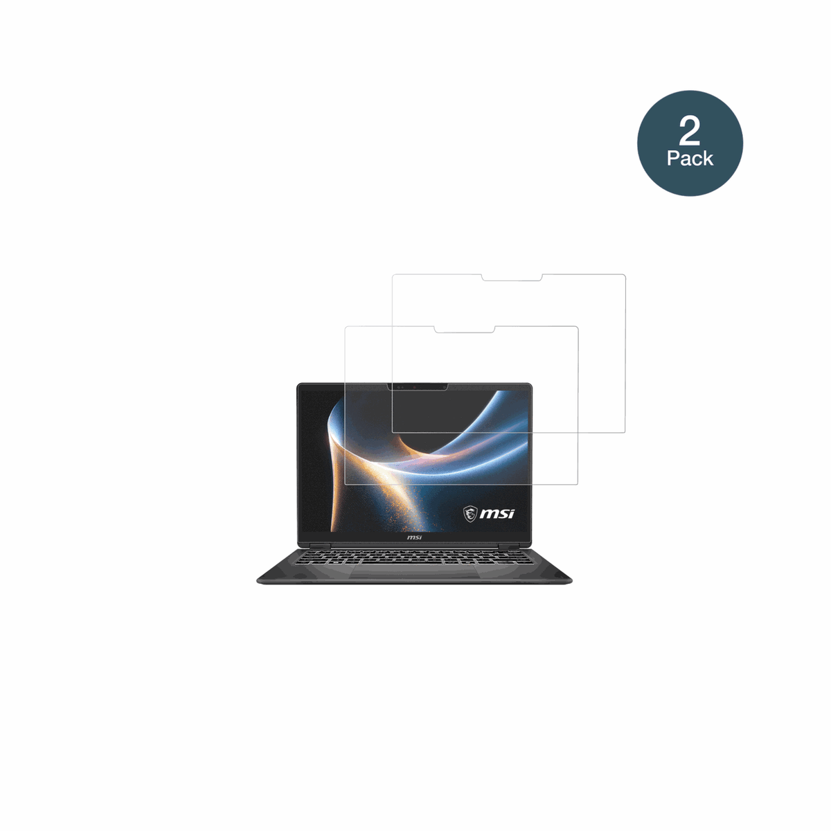 MSIPrestige 14 Flip AI Plus mit aufgebrachter dipos Panzerfolie, die lästige Fingerabdrücke minimiert