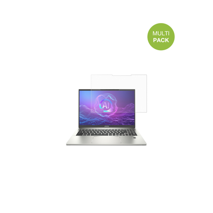 MSIPrestige A16 Ai Plus mit aufgebrachter dipos Displayschutzfolie, die lästige Fingerabdrücke minimiert