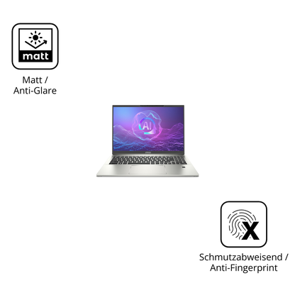 Dünne und entspiegelnde Folie passend zugeschnitten für MSI Prestige A16 Ai Plus