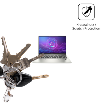 Schutz gegen Kratzer auf dem MSI Prestige A16 Ai Plus Glas durch Schlüssel oder Ähnliches