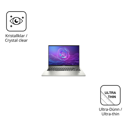 Dünne und klare Folie passend zugeschnitten für MSI Prestige A16 Ai Plus