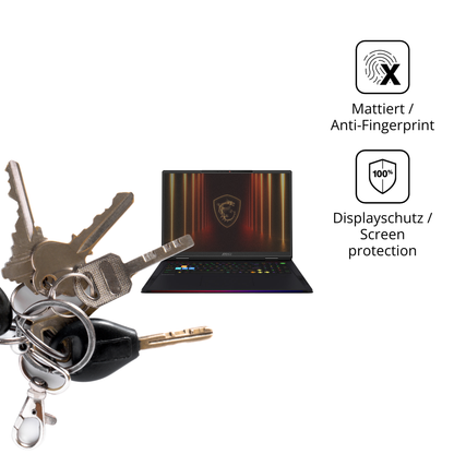 dipos Displayschutz für MSI Vector A18 HX 2025, mattierte Oberfläche, Blickschutzfilter und perfekter Passform