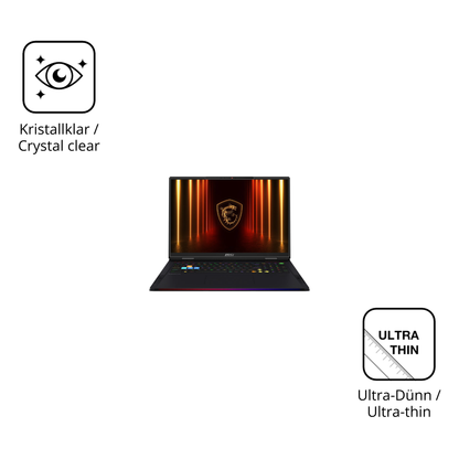 Dünne und klare Folie passend zugeschnitten für MSI Vector A18 HX 2025