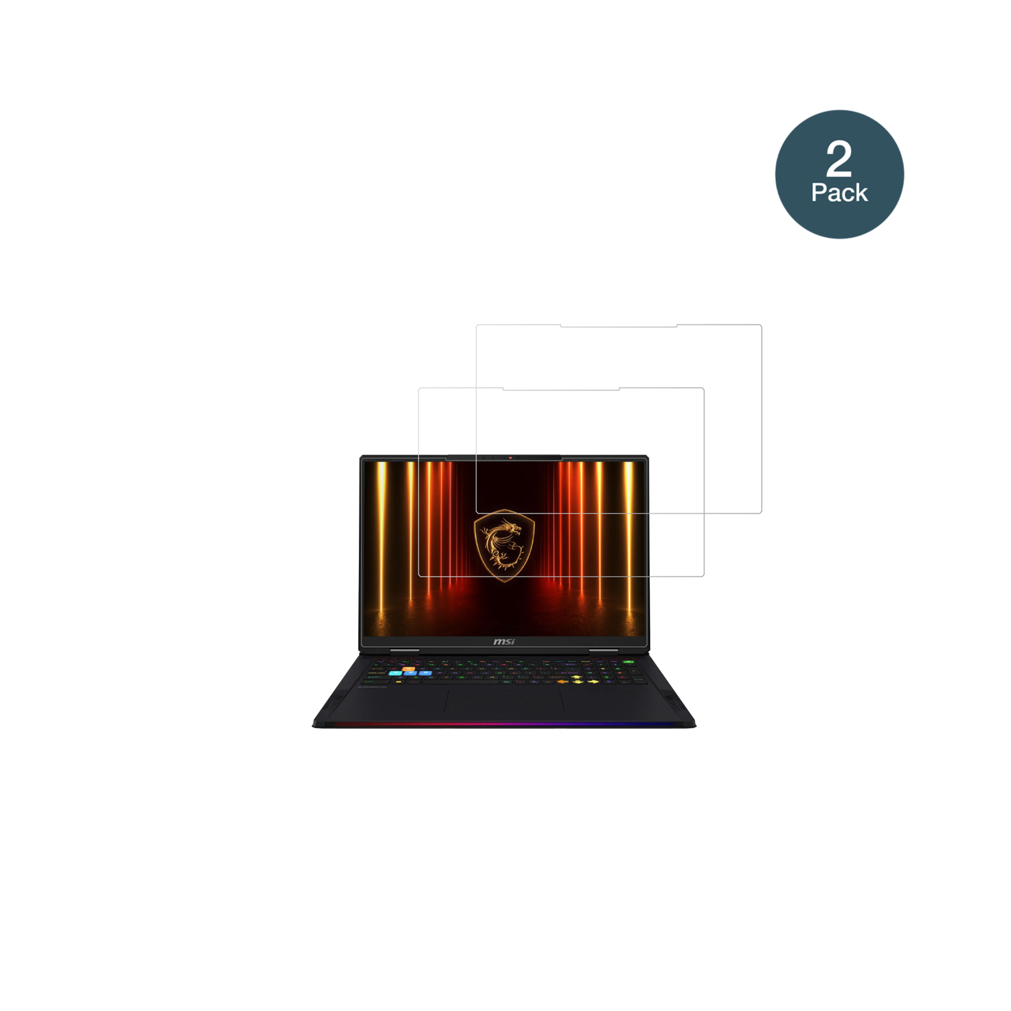 MSIVector A18 HX 2025 mit aufgebrachter dipos Flex Schutzfolie, glasklare Darstellung ohne Einschränkungen