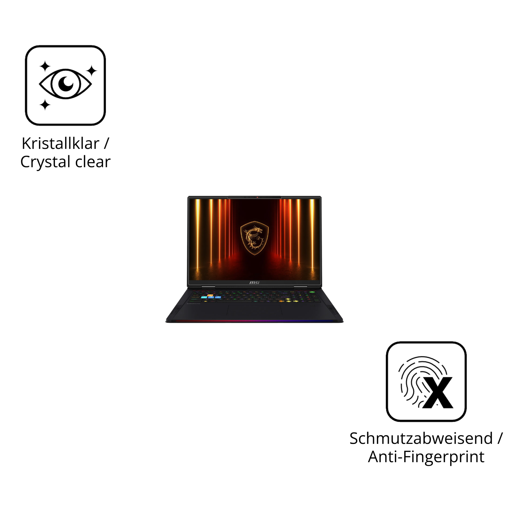 Flexible TPU-Folie passend zugeschnitten für MSI Vector A18 HX 2025, vollständige Abdeckung