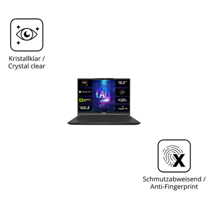 Flexible TPU-Folie passend zugeschnitten für MSI Stealth A16 AI plus, vollständige Abdeckung