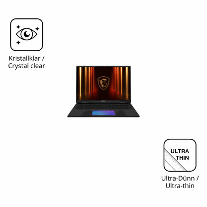 Dünne und klare Folie passend zugeschnitten für MSI Titan 18HX AI 2025