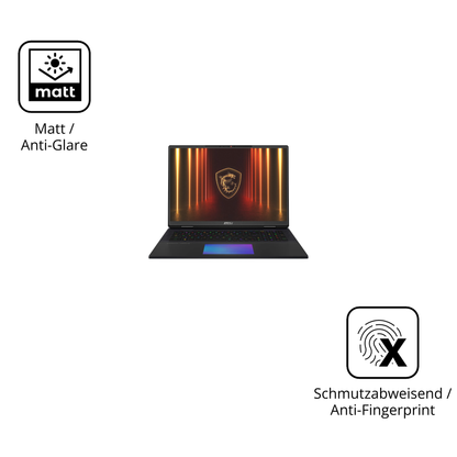 9H Hartbeschichtete, flexible Folie passend zugeschnitten für MSI Titan 18HX AI 2025