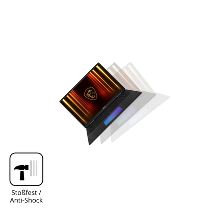 Schutz gegen Kratzer auf dem MSI Titan 18HX AI 2025 Glas durch Schlüssel, Stöße gegen die Tischkante oder Stürze