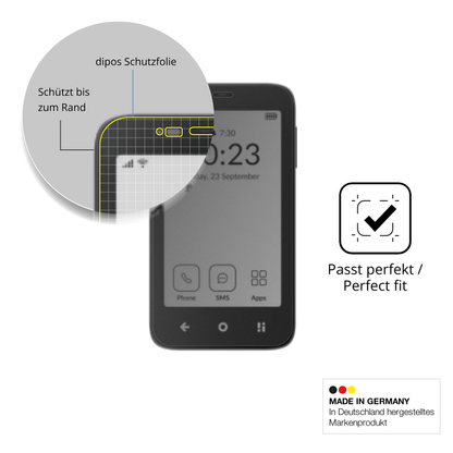 Schutz gegen Kratzer auf dem muditacompact Glas durch Schlüssel oder Ähnliches