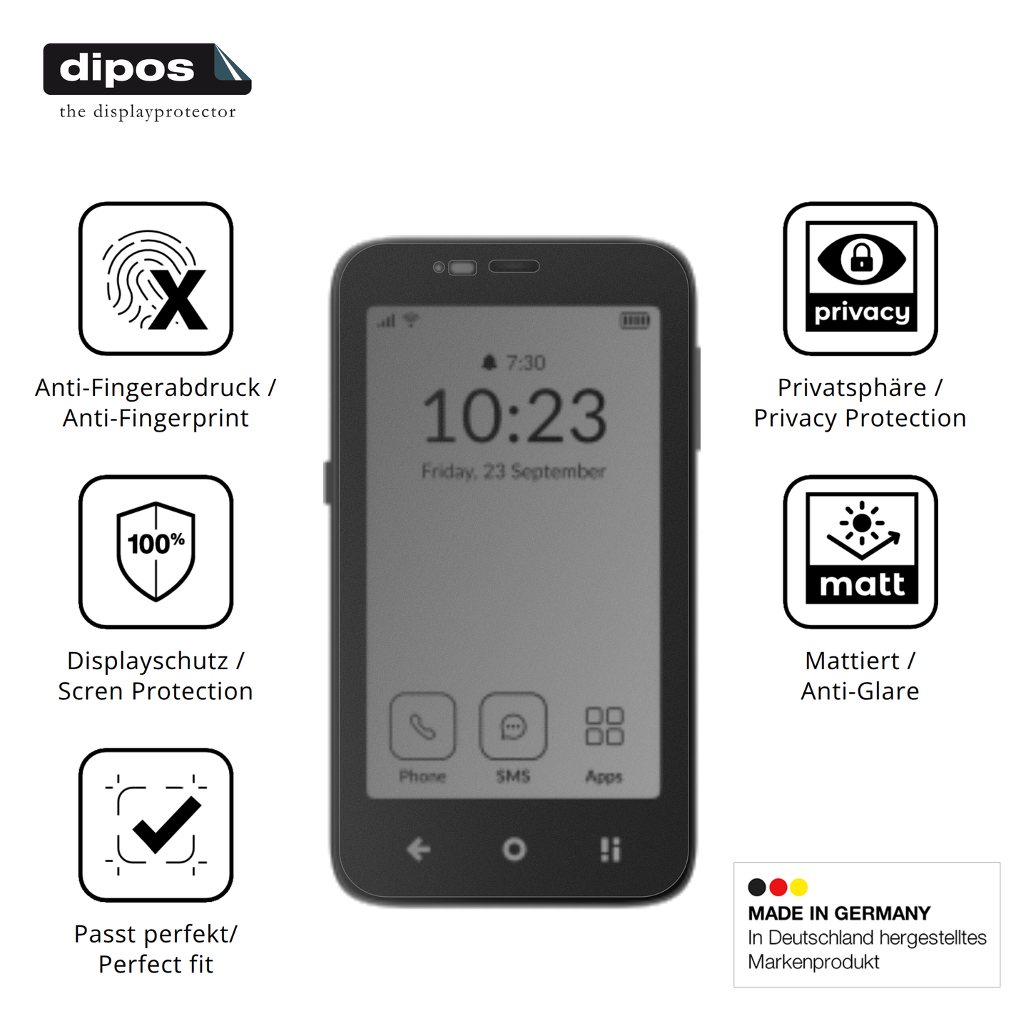 Privatsphäre-Schutz durch Sichtschutz-Folie passend zugeschnitten für muditacompact