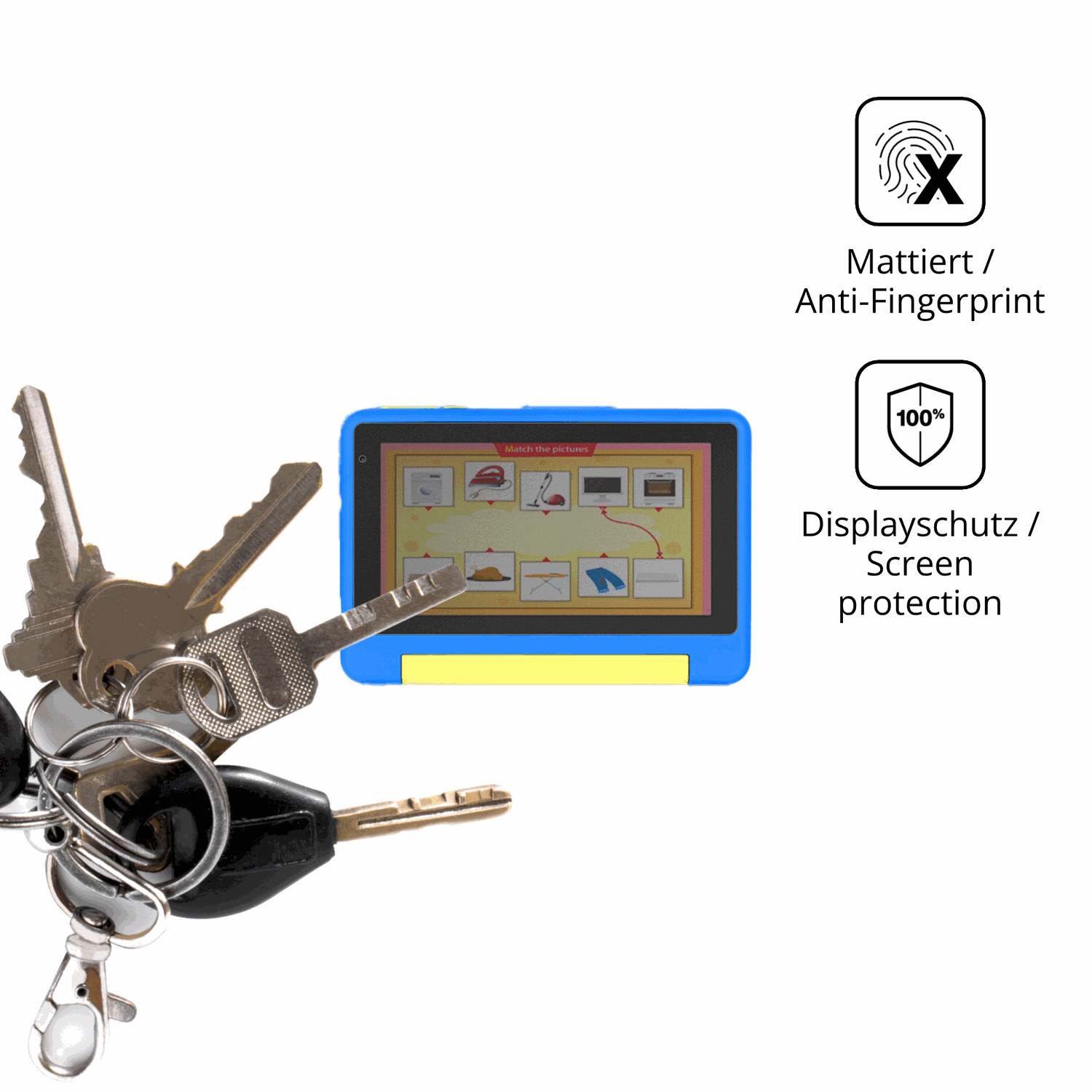 dipos Displayschutz für MUISOO KT1018, mattierte Oberfläche, Blickschutzfilter und perfekter Passform