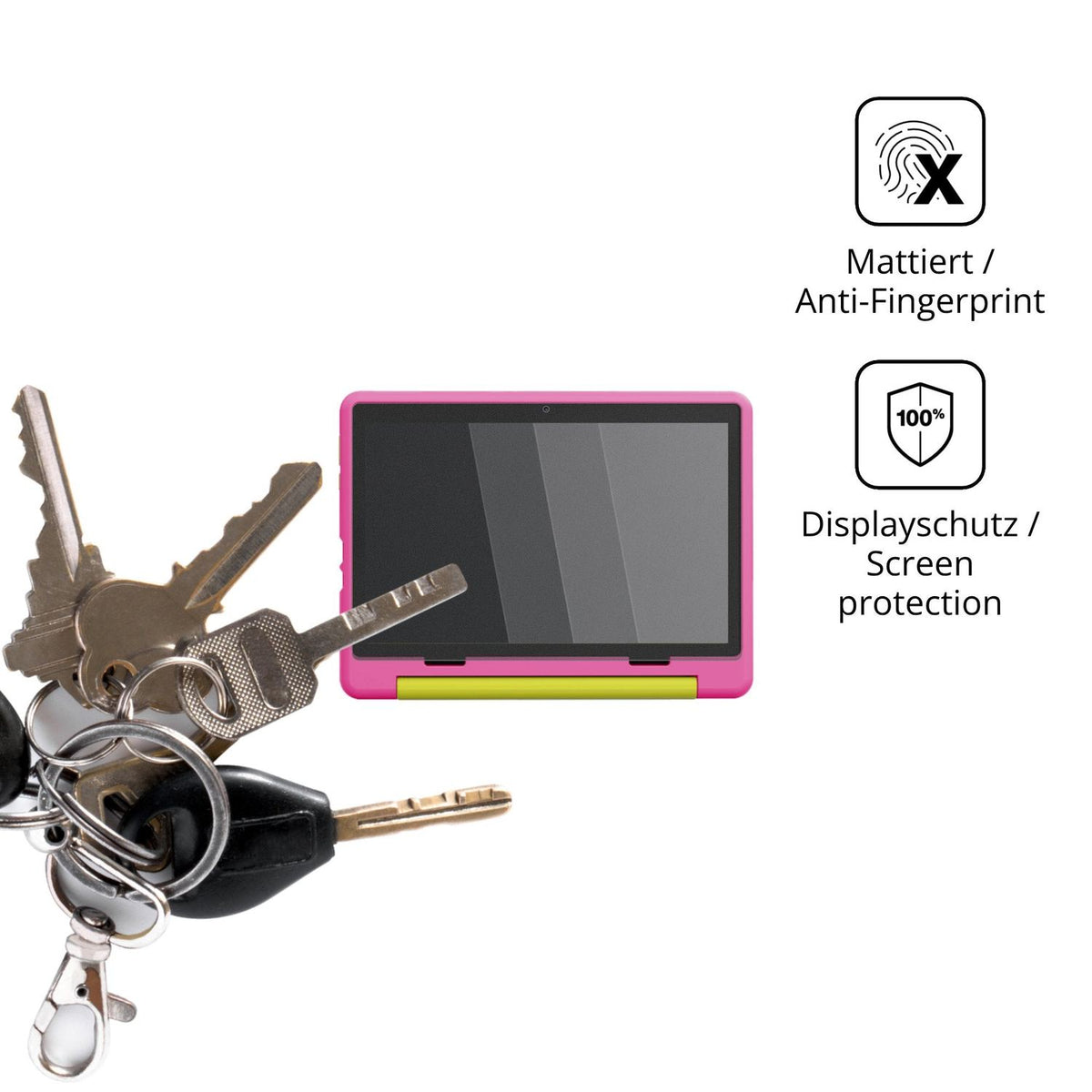 dipos Displayschutz für MUISOO KT1028, mattierte Oberfläche, Blickschutzfilter und perfekter Passform