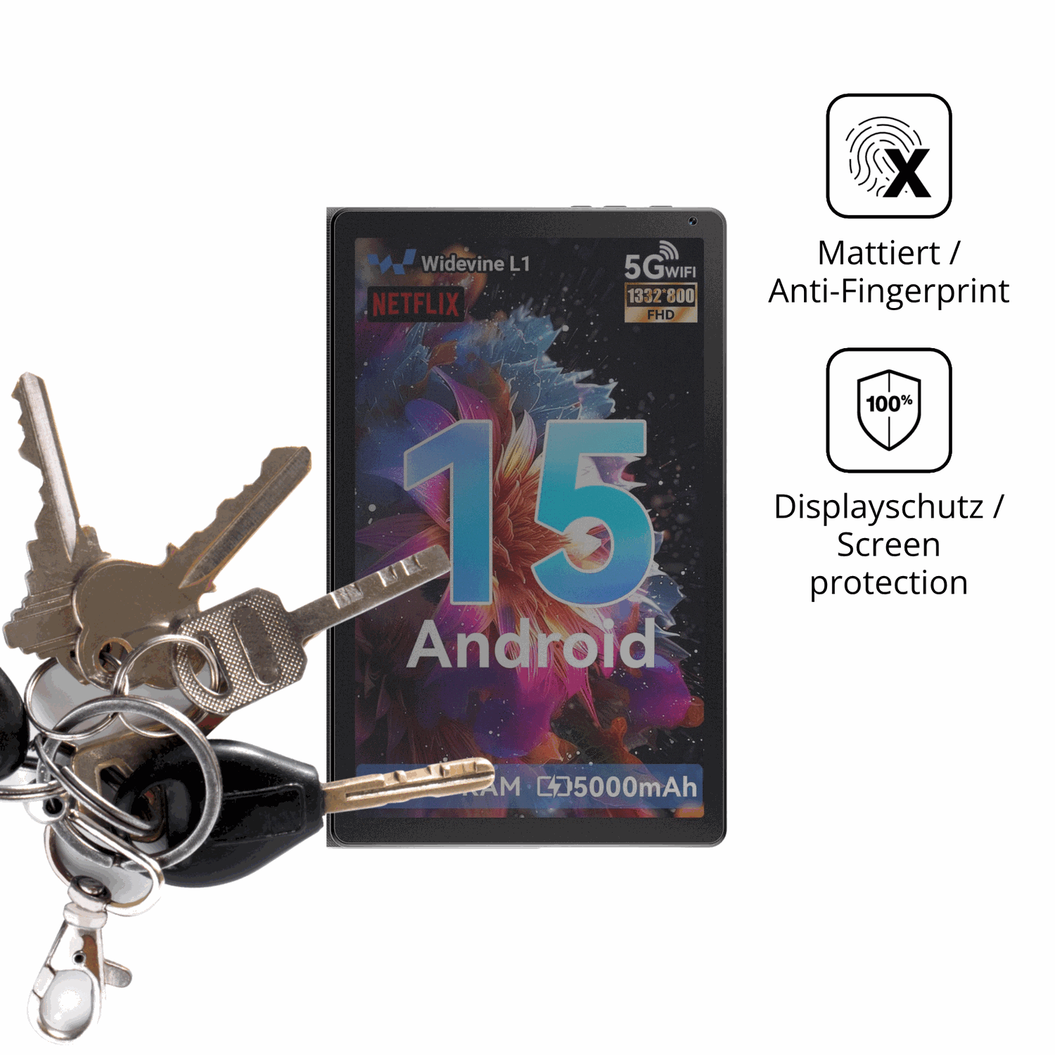 dipos Displayschutz für Muisoo MSOKB1001 10.1, mattierte Oberfläche, Blickschutzfilter und perfekter Passform