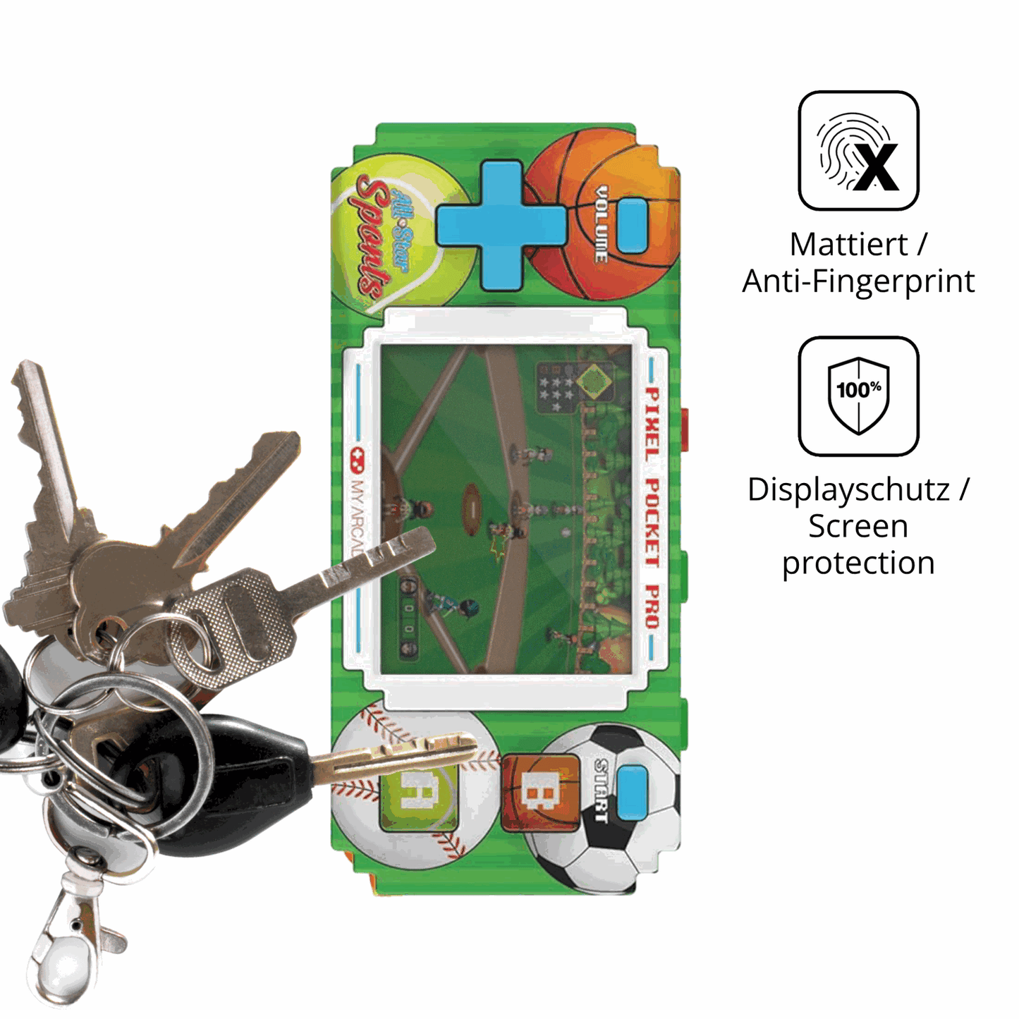Blickschutzfolie für MyArcade Pixel Pocket Pro All Star Sports matt Schutzfolie Privacy