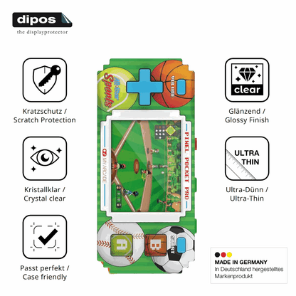 2x Schutzfolie klar für MyArcade Pixel Pocket Pro All Star Sports Display-Schutzfolie