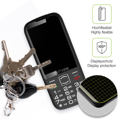 dipos Displayschutz für myPhone Halo4 Plus LTE, transparente Oberfläche, perfekte Passform auch für die Rundungen