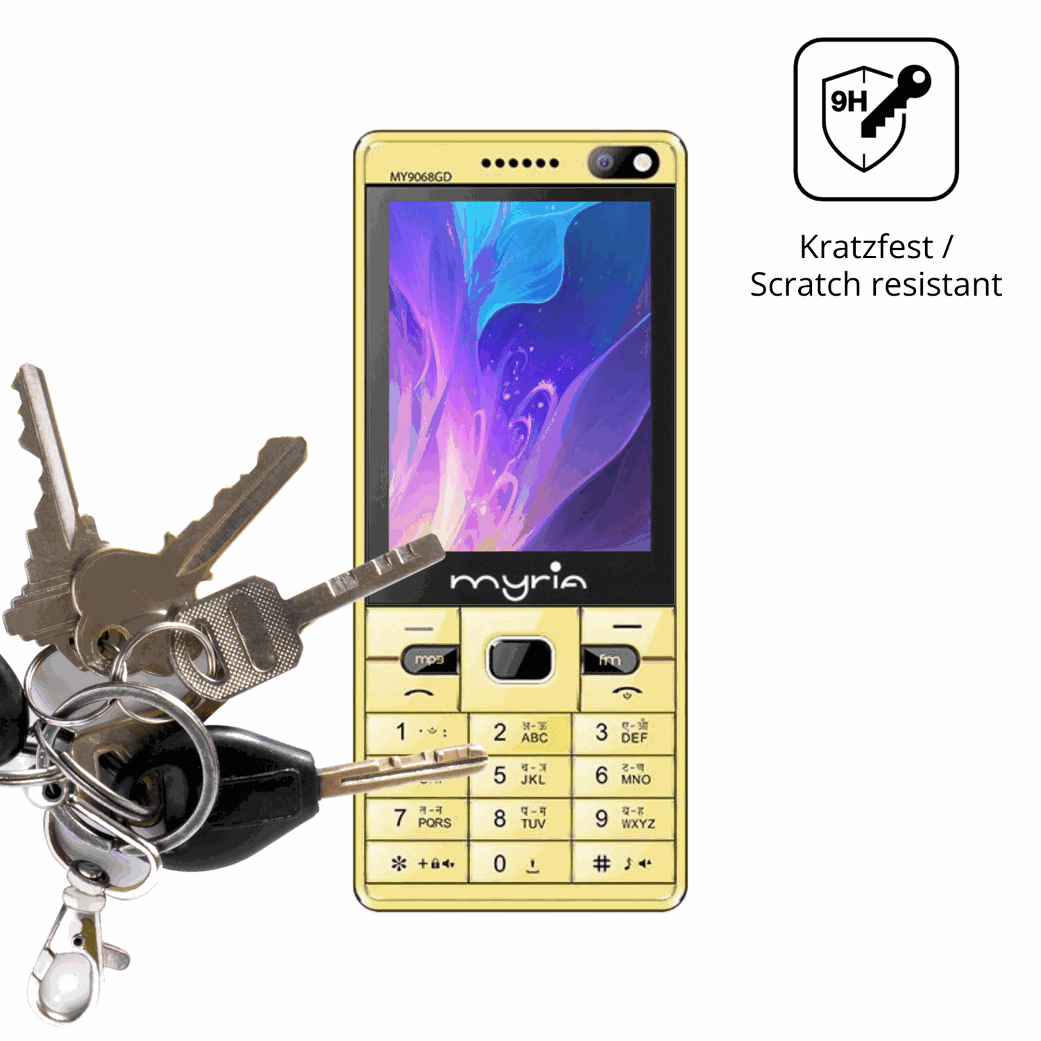 dipos Displayschutz für Myria Endless Power Y1, mattierte Oberfläche, robuste Festigkeit und perfekte Passform