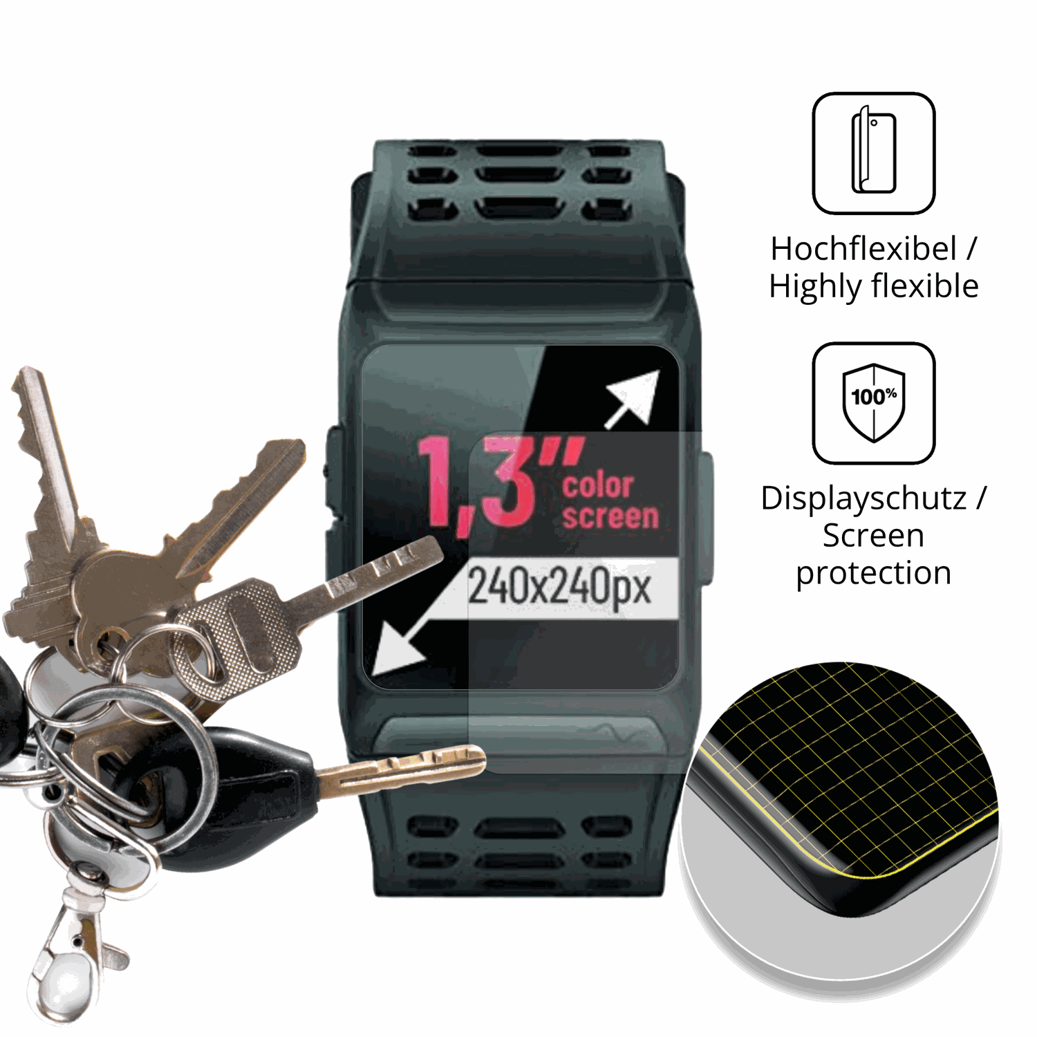 dipos Displayschutz für Myria MY9519, transparente Oberfläche, geringe Dicke und perfekte Passform