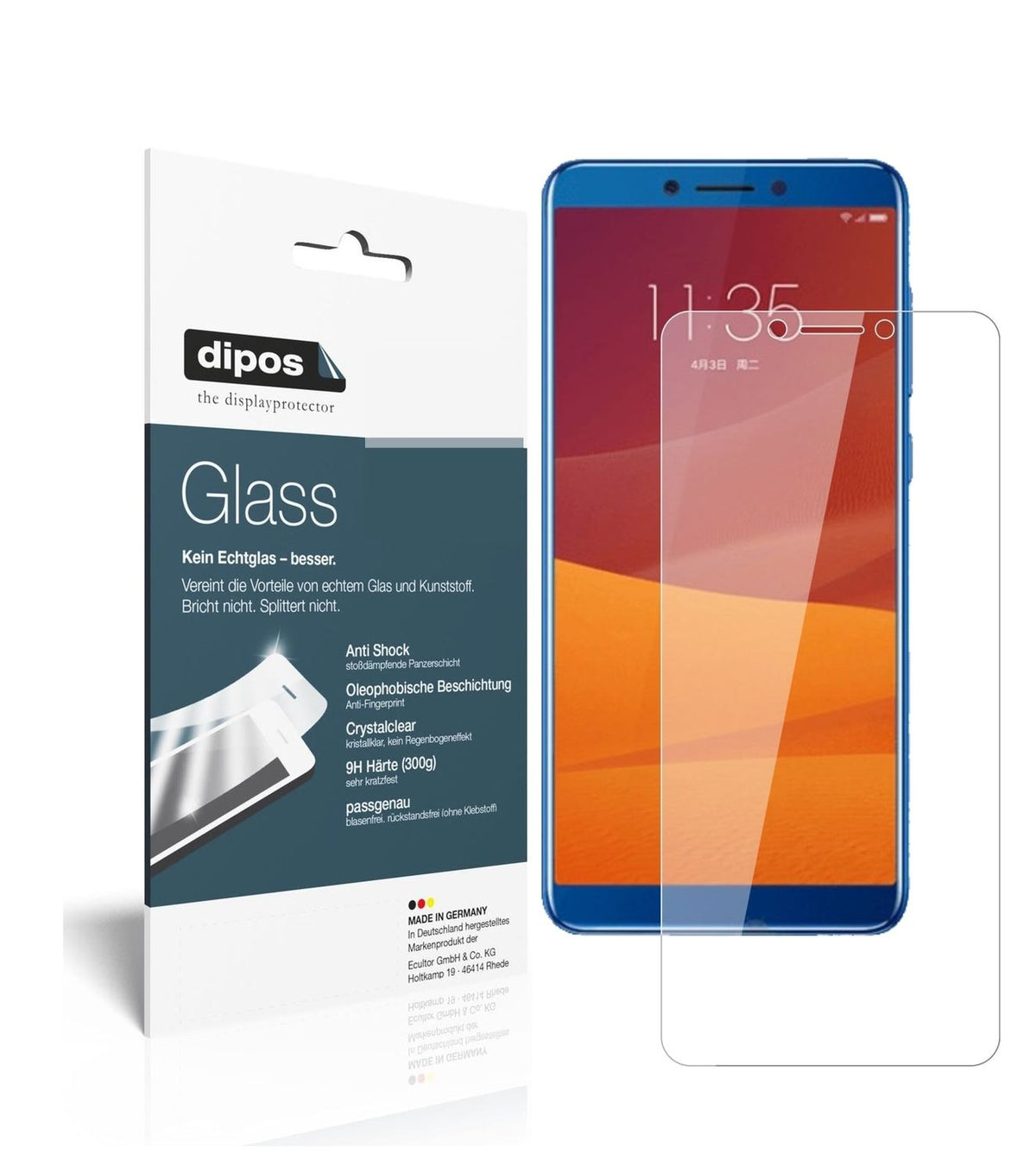 1x 9H Schutzfolie für Lenovo K5 (2018) Panzerfolie