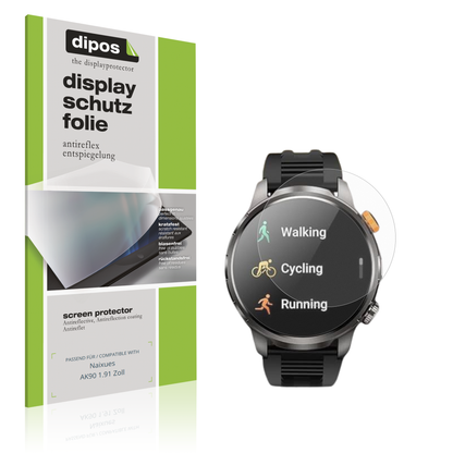 Matte Displayschutzfolie von dipos passend für Naixues AK90 1.91 Zoll, präziser Zuschnitt und blasenfrei montiert