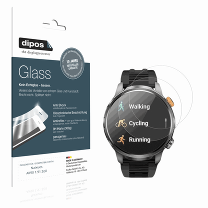 Matte Displayschutzfolie von dipos passend für Naixues AK90 1.91 Zoll, 9H kratzfest und blasenfrei montiert