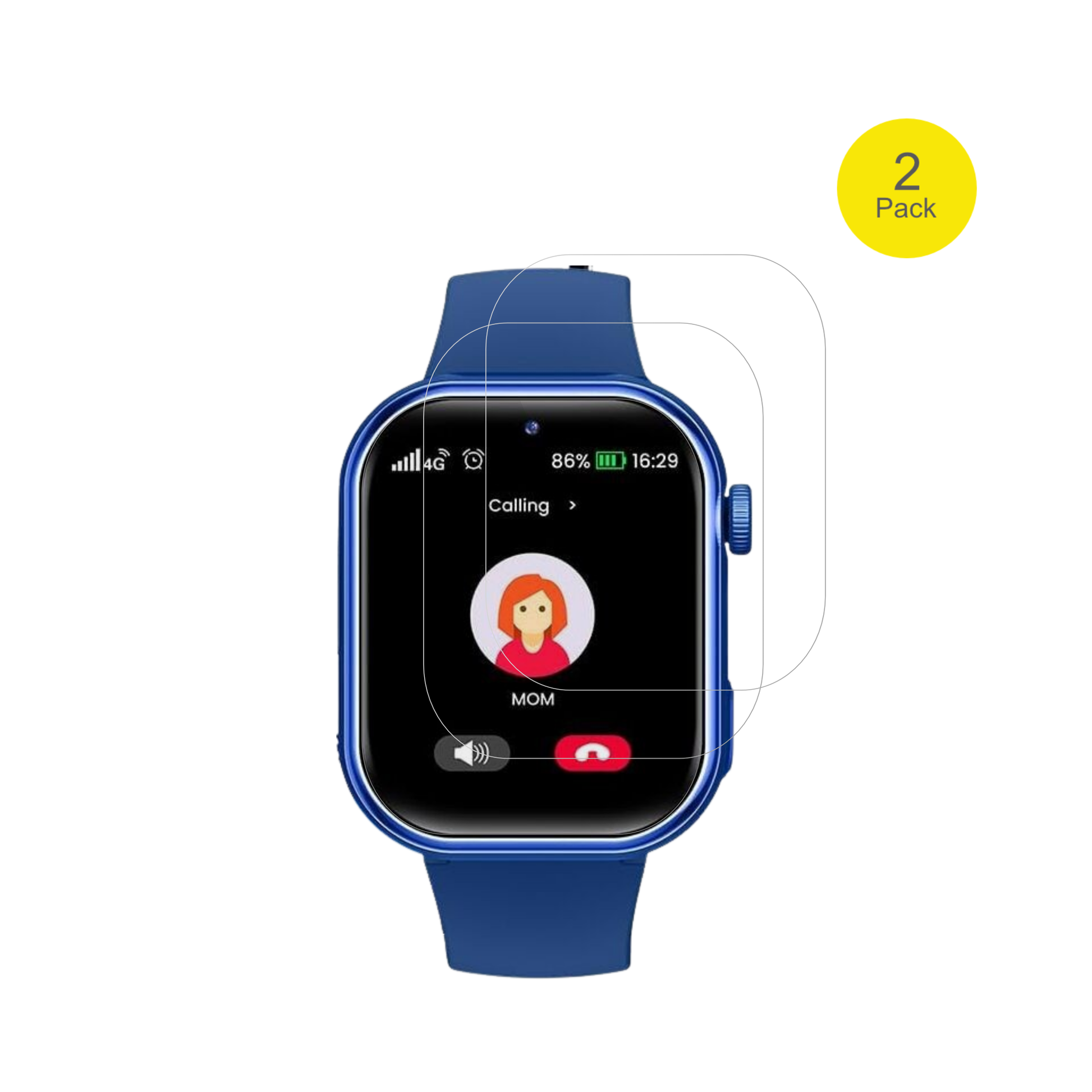 NaixuesKids Smartwatch GPS mit aufgebrachter dipos Displayschutzfolie, glasklare Darstellung ohne Einschränkungen