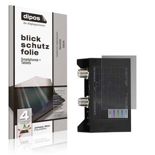 Blickschutzfolie von dipos passend für NanoVNA SAA2N, präziser Zuschnitt und blasenfrei montiert