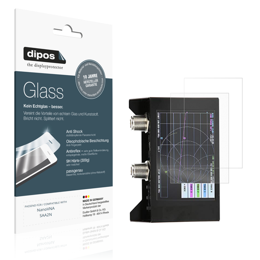 Matte Displayschutzfolie von dipos passend für NanoVNA SAA2N, 9H kratzfest und blasenfrei montiert