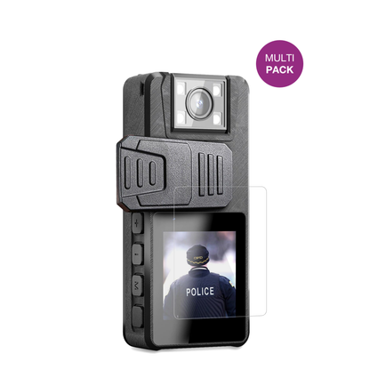 NastopeeBodycam mit aufgebrachter dipos Displayschutzfolie, glasklare Darstellung ohne Einschränkungen