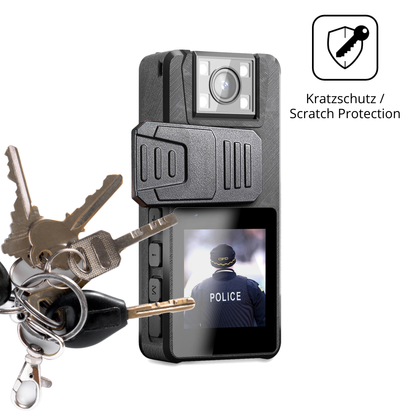 Schutz gegen Kratzer auf dem Nastopee Bodycam Glas durch Schlüssel oder Ähnliches