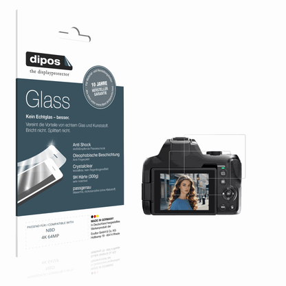 Klare Displayschutzfolie von dipos passend für NBD 4K 64MP, 9H kratzfest und blasenfrei montiert