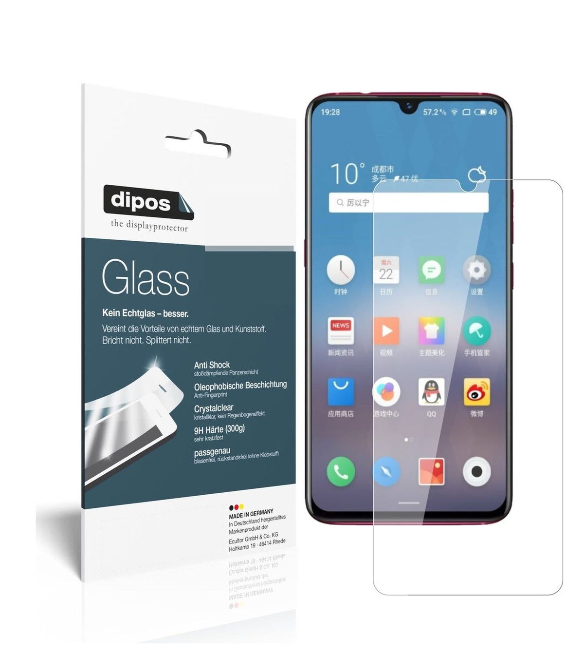 1x 9H Schutzfolie für Meizu Note 9 Panzerfolie