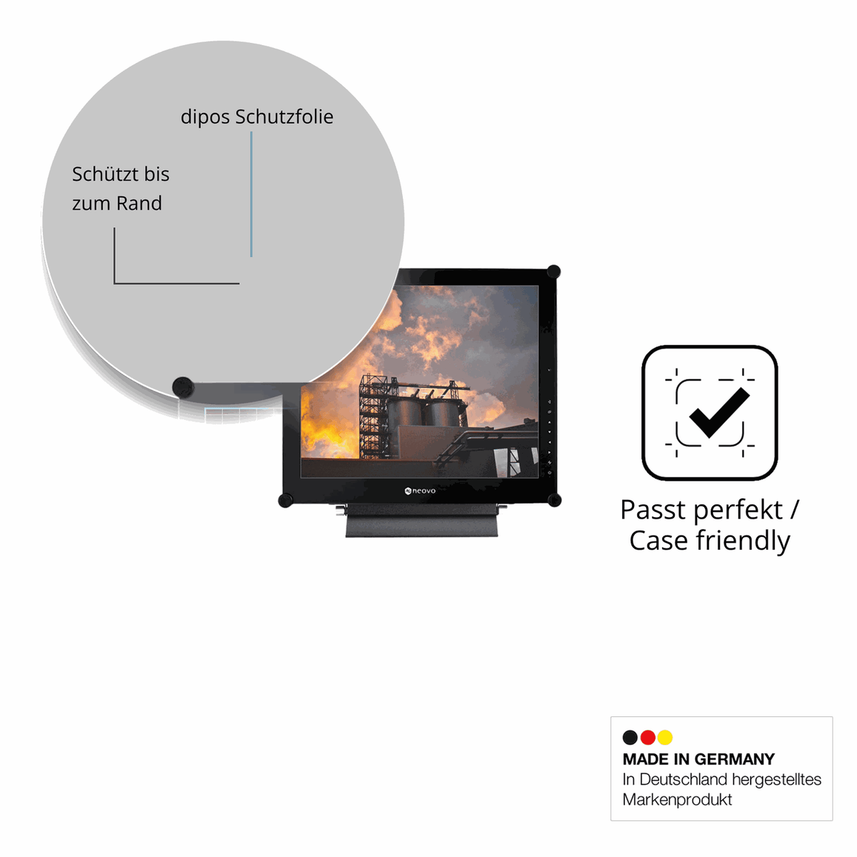 Schutzglasfolie mit optimaler Passform, zur Verwendung mit Hüllen geeignet