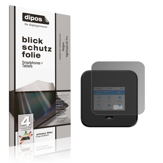 Blickschutzfolie von dipos passend für Netgear Nighthawk M7 Pro, präziser Zuschnitt und blasenfrei montiert