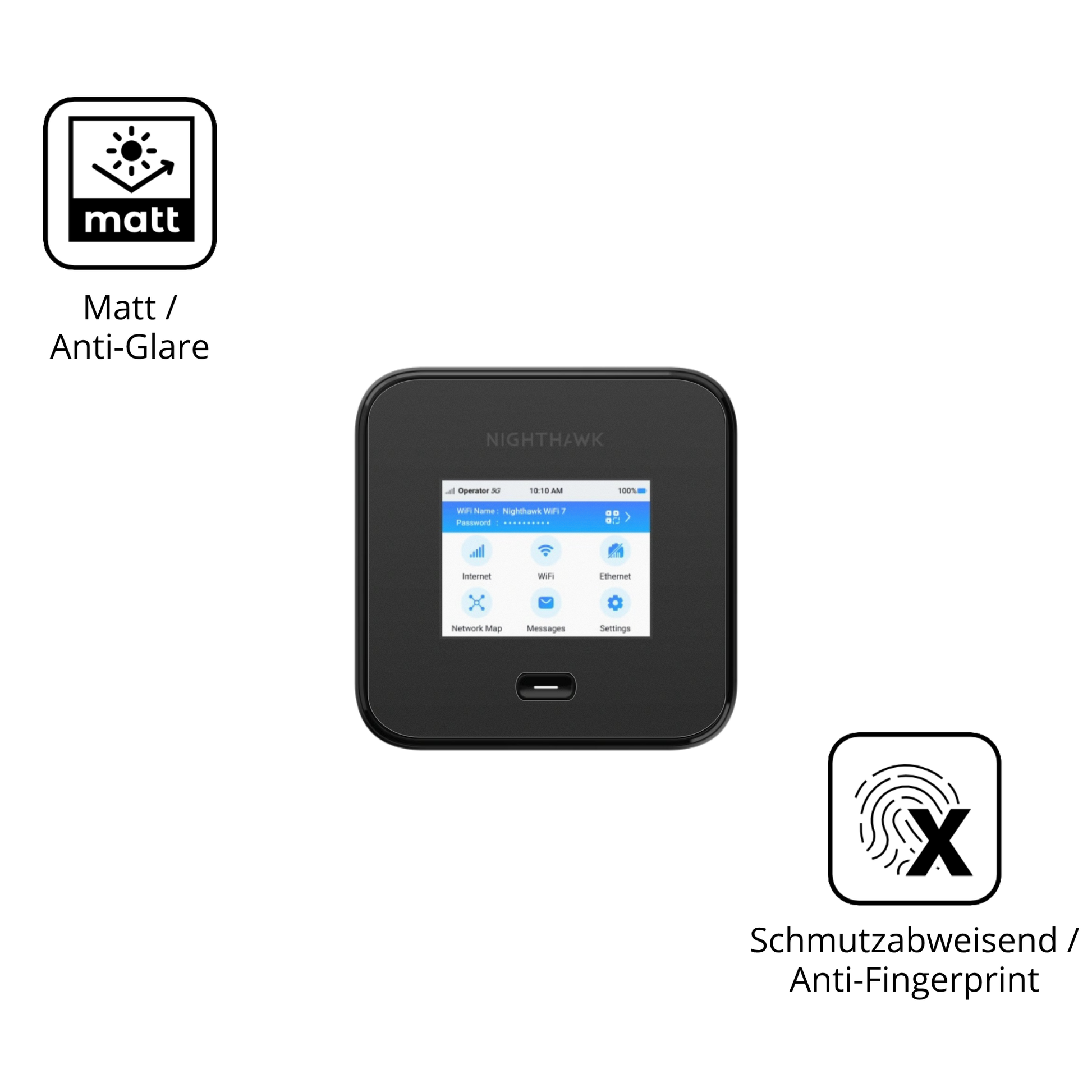 9H Hartbeschichtete, flexible Folie passend zugeschnitten für Netgear Nighthawk M7 Pro