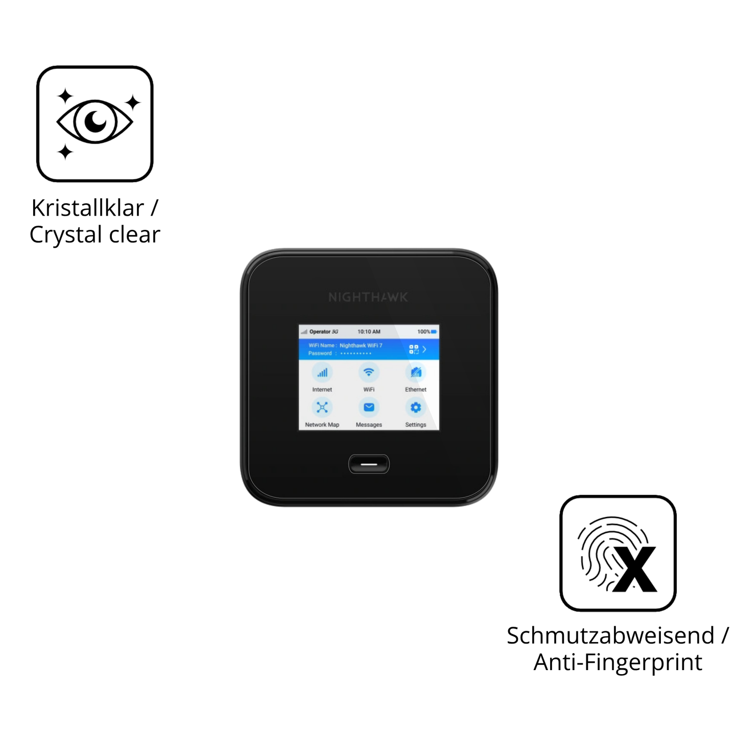Flexible TPU-Folie passend zugeschnitten für Netgear Nighthawk M7 Pro, vollständige Abdeckung