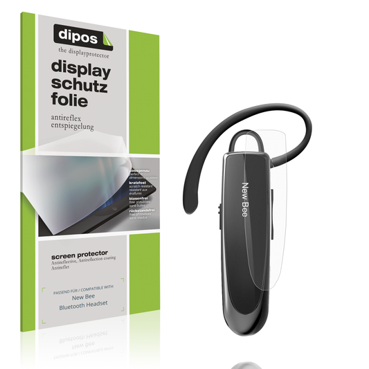 Matte Displayschutzfolie von dipos passend für New Bee Bluetooth Headset, präziser Zuschnitt und blasenfrei montiert
