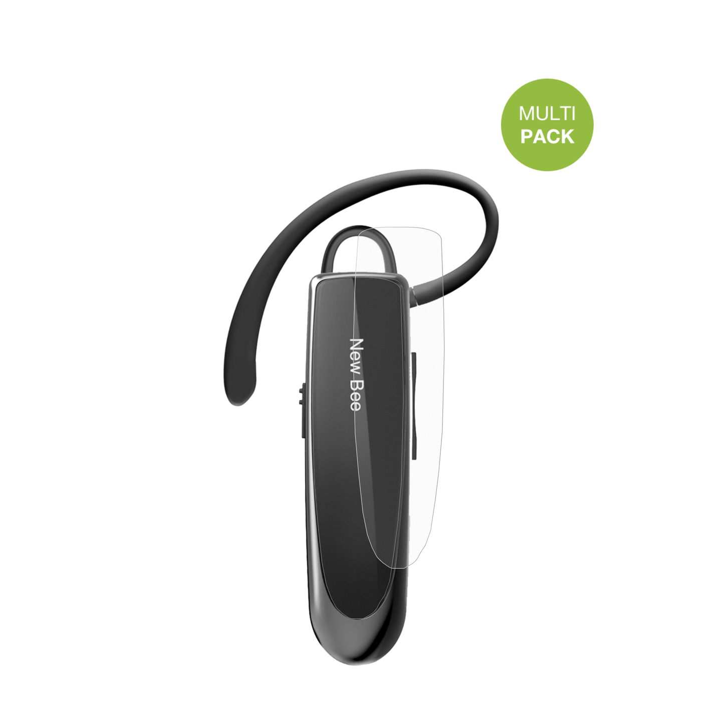 New BeeBluetooth Headset mit aufgebrachter dipos Displayschutzfolie, die lästige Fingerabdrücke minimiert