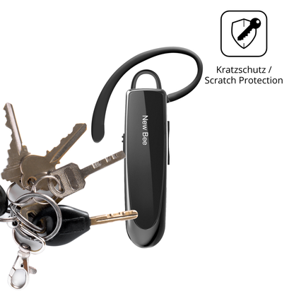 Schutz gegen Kratzer auf dem New Bee Bluetooth Headset Glas durch Schlüssel oder Ähnliches