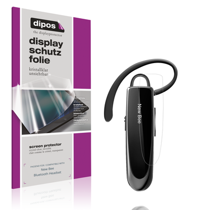 Klare Displayschutzfolie von dipos passend für New Bee Bluetooth Headset, präziser Zuschnitt und blasenfrei montiert