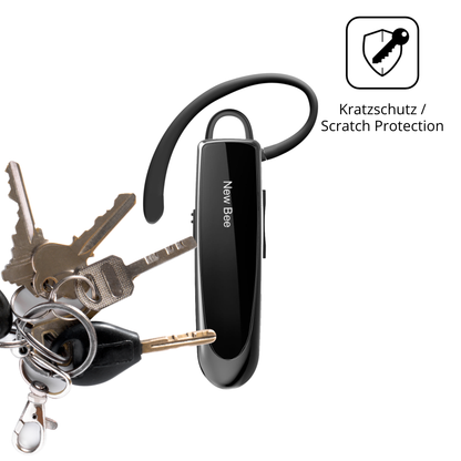 Schutz gegen Kratzer auf dem New Bee Bluetooth Headset Glas durch Schlüssel oder Ähnliches