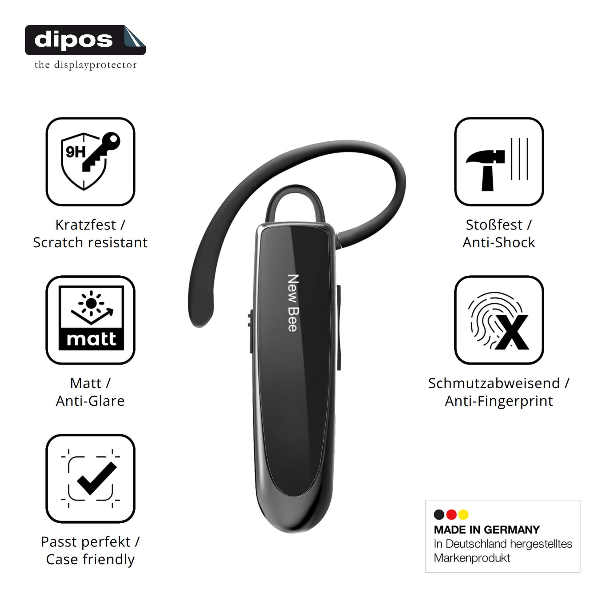 Displayschutz hergestellt in Deutschland, höchste Qualität made in Germany