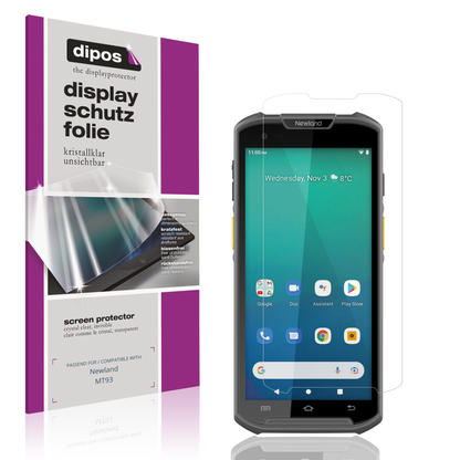 Klare Displayschutzfolie von dipos passend für Newland MT93, präziser Zuschnitt und blasenfrei montiert