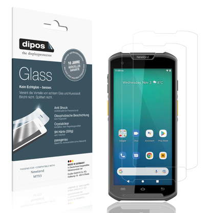 Klare Displayschutzfolie von dipos passend für Newland MT93, 9H kratzfest und blasenfrei montiert