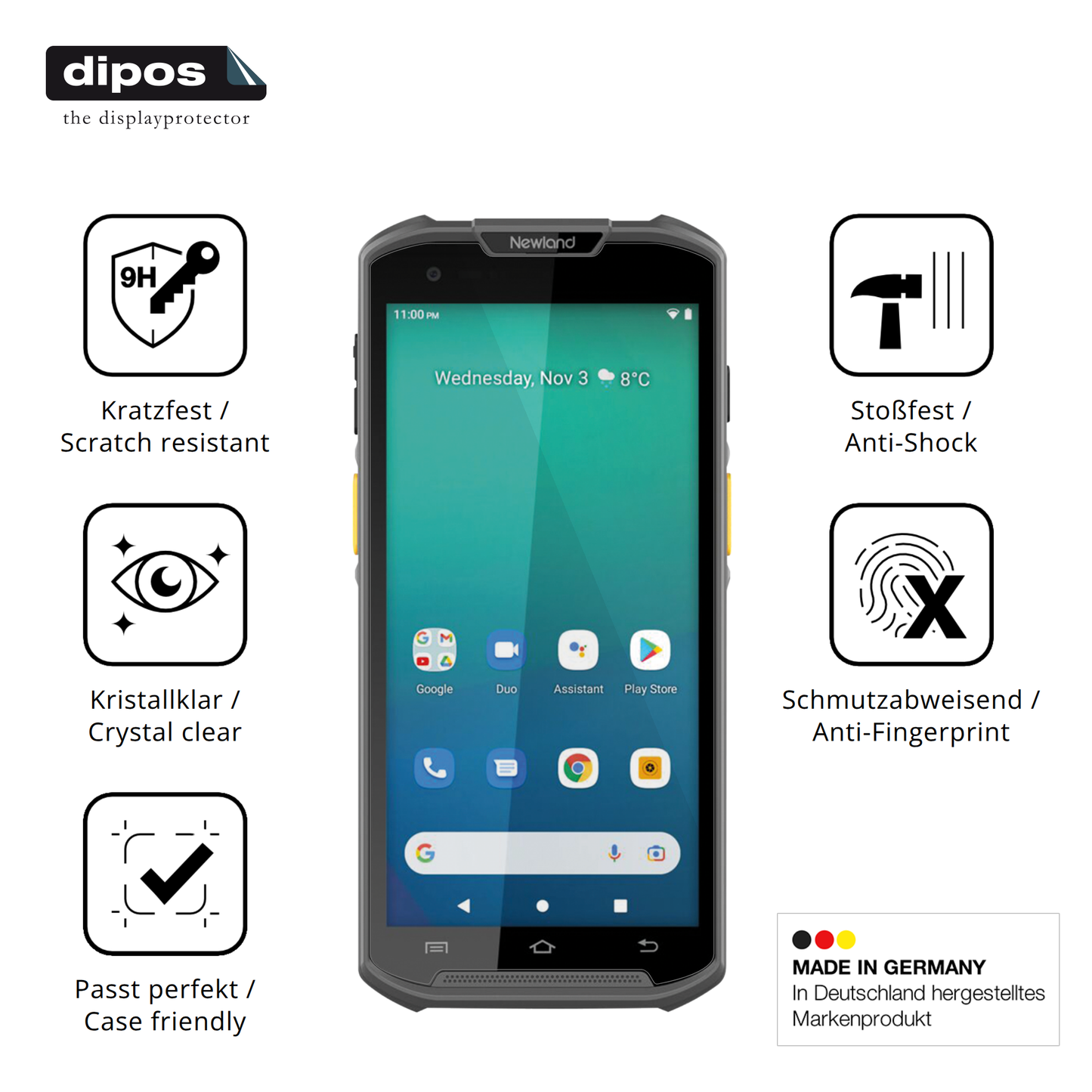 Displayschutz hergestellt in Deutschland, höchste Qualität made in Germany