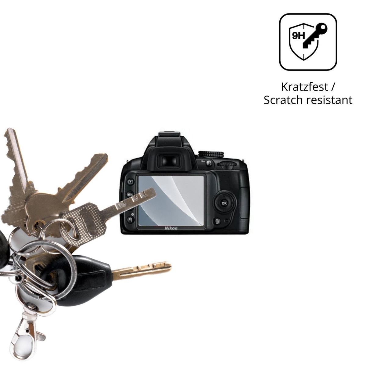 dipos Displayschutz für Nikon D3000, mattierte Oberfläche, robuste Festigkeit und perfekte Passform