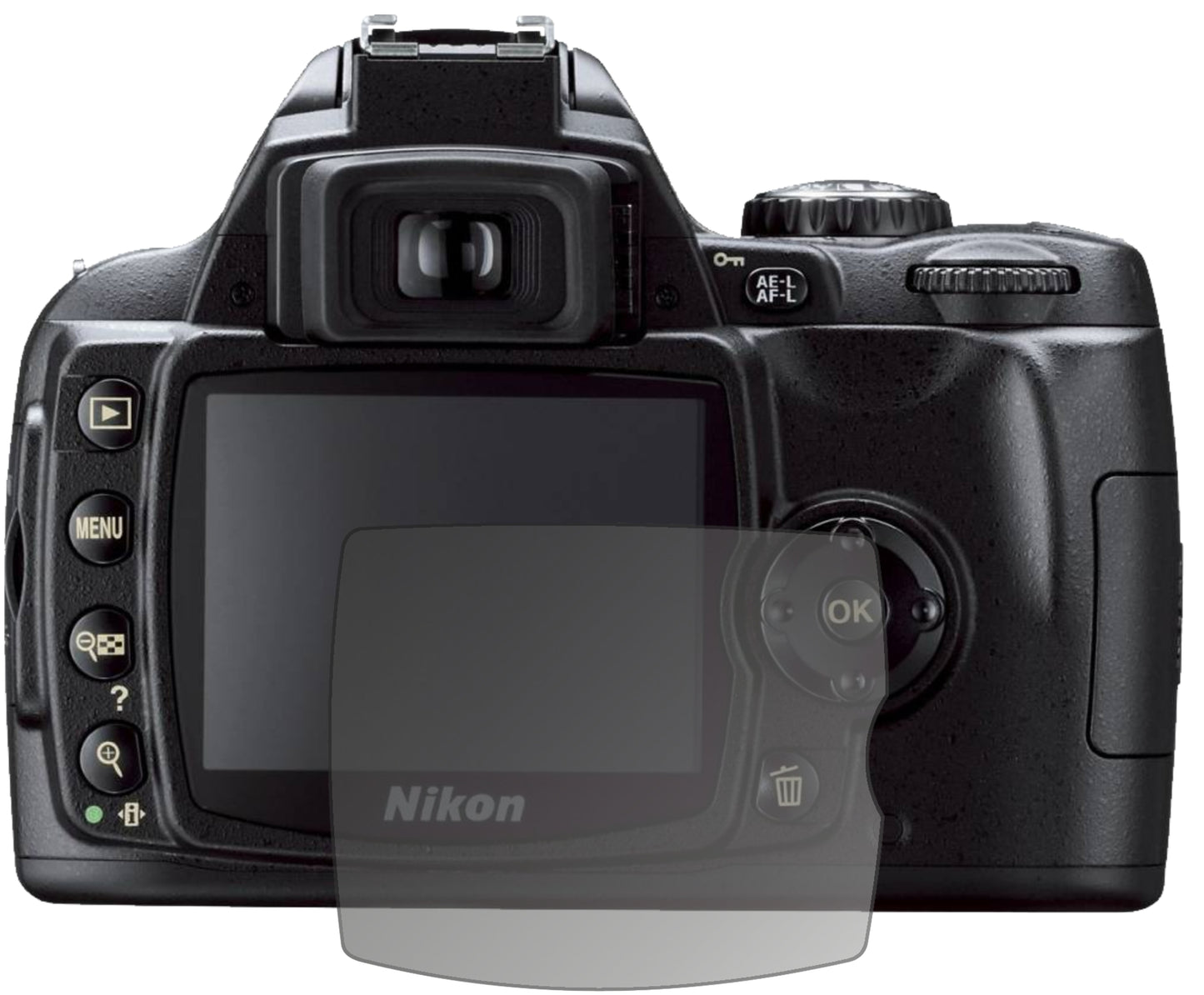Blickschutzfolie von dipos passend für Nikon D40x, präziser Zuschnitt und blasenfrei montiert