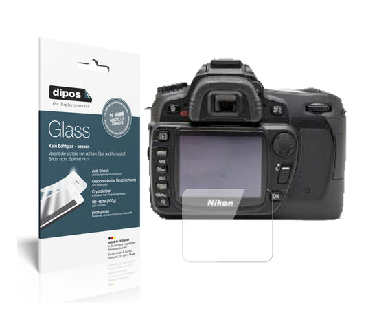 Klare Displayschutzfolie von dipos passend für Nikon D80, 9H kratzfest und blasenfrei montiert
